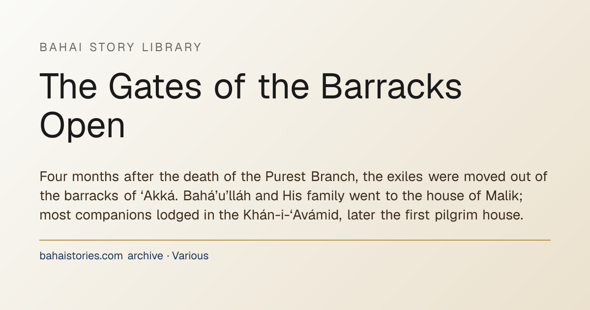 AT last came a day, four months after the death of the Purest Branch ...